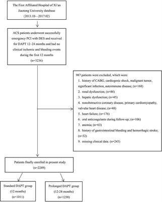 Prolonged dual antiplatelet therapy for Chinese ACS patients undergoing emergency PCI with drug-eluting stents: Benefits and risks